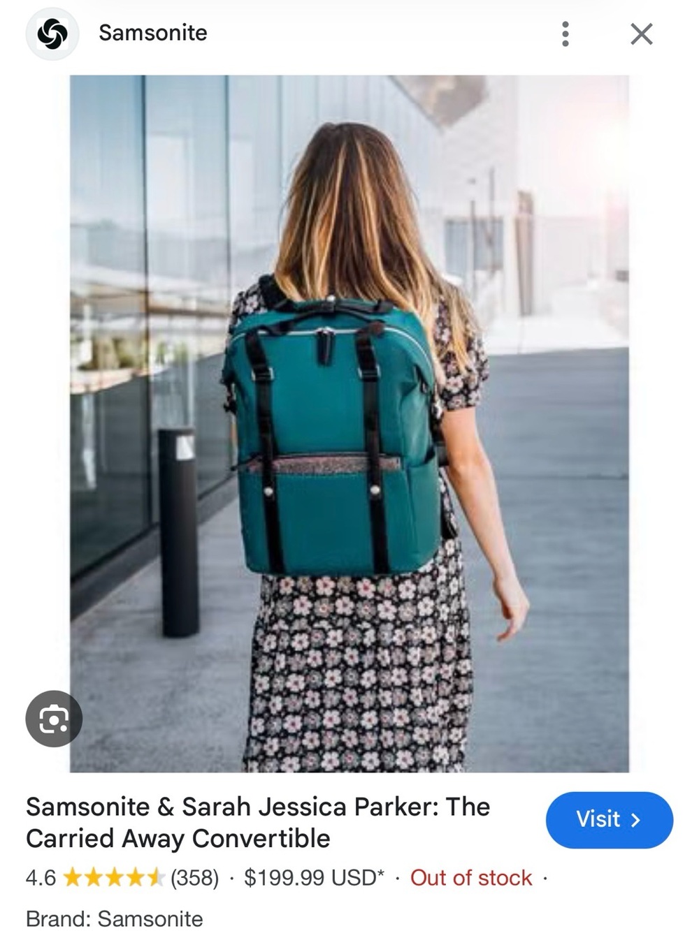 NWT Sarah Jessica Parker x Samsonite Teal Backpack